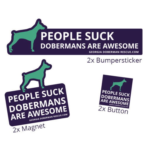 People Suck Twice as Much Bundle - 2 Bumperstickers, 2 magnets, 2 buttons